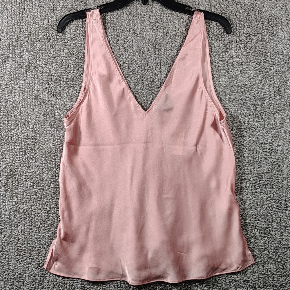 J.Crew Camisole Pink Silk V-Neck Sleeveless Tank Top Womens 14